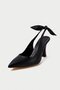 Mbhsn8082-S Women's Black Stiletto & Heeled Shoes with Elastic Back and Bow Detail - 4