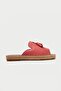 Genuine Leather 605-Gk Tasseled Dusty Rose Women's Espadrille Slippers - 4