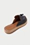 Genuine Leather 605-S Tasseled Black Women's Espadrille Slippers - 4