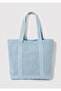 Crab Embroidered Denim Shoulder Bag 1913077-70800 - 3