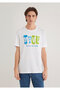 Logo Printed White T-Shirt Regular Fit / Normal Cut 0610632-620 - 4