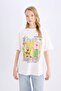 Spongebob Oversized Wide Fit Crew Neck Short Sleeve T-Shirt D9105Ax25Sm - 3