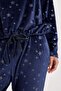 Pajama Set Patterned Velur Long Sleeve Top Elastic Waist Bottom-Fall in Love C5445Ax24Au - 6