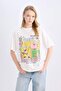 Spongebob Oversized Wide Fit Crew Neck Short Sleeve T-Shirt D9105Ax25Sm