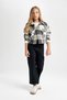 Girls Wide Leg Cargo Pocket Wide Loose Leg Cotton Black Trousers C8778A824Au - 3