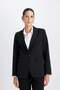 Fitted Jacket Collar Button Basic Plain Blazer Jacket D3157Ax24Wn - 4
