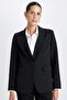 Fitted Jacket Collar Button Basic Plain Blazer Jacket D3157Ax24Wn