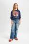Navy Blue Harry Potter Relax Fit Crew Neck Sweatshirt for Girls D3865A824Au - 2