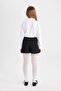 Black Twill Pleated School Skirt for Girls - Basic Elastic Waist C7740A824Au - 8