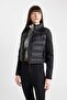 Regular Fit Short Puffer Coat Stand Collar Scuba Sleeve Detail Zipper Pocket C7536Ax24Wn