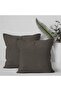 2-Piece Cushion Cover Linen Look Soft Sofa Backrest Can Be Gift-Punched in Anthracite