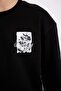 Boxy Fit Crew Neck Printed Sweatshirt C7048Ax24Au - 8