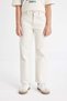 Girl's Straight Fit Wide Leg Cotton Beige Trousers with Pockets C9471A824Au - 6