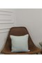 2-Piece Combination Linen Look Throw Pillow Cover with Piping in Lilac and Mint Colors - 3