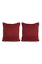 2-Piece Velvet Textured Corded Throw Pillow Cover Claret Red