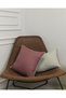 2-Piece Combination Linen Look Throw Pillow Cover with Piping in Dusty Rose and Gray Colors - 2