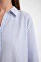 Oversize Wide Fit Striped Oxford Long Sleeve Shirt D4512Ax24Au - 4