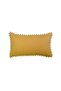 Yellow Velvet Textured 2-Piece Pompom Throw Pillow Cover - 3