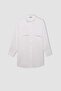 Relax Fit Shirt Collar Poplin Basic Plain Long Sleeve White Shirt Tunic D4773Ax24Au - 7