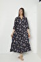 Women's Woven Viscose Fabric Long Sleeve Buttoned Hijab Dress 33275 - 4