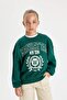 Girls Oversize Wide Fit Crew Neck Printed School Sweatshirt C7462A824Au - 3