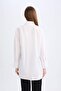 Relax Fit Shirt Collar Poplin Basic Plain Long Sleeve White Shirt Tunic D4773Ax24Au - 6