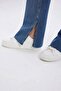 Slim Flare Normal Waist Slit Long Washed Jean Pants C7621Ax24Au - 5