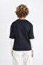 Boy's Crew Neck Text Printed Long Sleeve T-Shirt C9569A824Au - 7