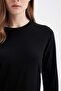 Crew Neck Basic Solid Long Sleeve T-Shirt D5017Ax24Au - 5