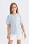 Relax Fit Crew Neck Printed Short Sleeve T-Shirt Girl Child C8462A824Au