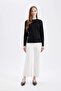 Crew Neck Basic Solid Long Sleeve T-Shirt D5017Ax24Au - 2
