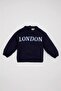Baby Boy Navy Blue Printed Knitwear Sweater C8867A524Wn