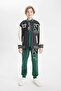 Boys' College Collar Snap Fastener Double Pocket Seasonal Bomber Jacket C7226A824Au - 5