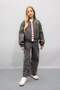 Girls' Water Repellent College Collar Zippered Double Pocket Seasonal Lightweight Faux Leather Bomber Coat Jacket - 2