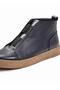 Navy Blue Men's Flat Boots - 3