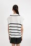 Regular Fit Striped Half Zipper Stand Collar Thessaloniki Fabric Knitwear Sweater C9307Ax24Wn - 5