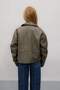Girl's Water Repellent Jacket Collar Zippered Windproof Faux Leather Coat C4977A824Au - 5