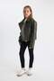 Girl's Water Repellent Jacket Collar Zippered Windproof Faux Leather Coat C4977A824Au - 7