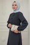 Anthracite Suit with Ribbon Detail Skirt - 3