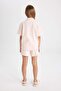 Girl's Standard Fit Short Sleeve Waffle Pajama Set with Shorts C8496A824Sm - 6