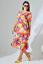 Likapa Summer Large Size Viscose V-Neck Short Sleeve Dress 2688 - 3