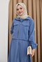 Jacketed Zipper Dress Indigo - 3