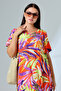 Likapa Summer Large Size Viscose V-Neck Short Sleeve Dress 2688 - 4