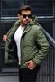 Oversize Pocket Detailed Hooded Lightweight Puffer Jacket - Green - 2