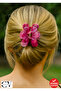 Sparkly Pink Flower Bone Peg Buckle – Casual & Stylish Hair Accessory