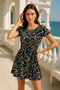 Crew Neck Short Sleeve Women's Dress – Comfortable and Stylish Model - 4