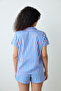 Amelia Shirt Shorts Striped Blue Pajamas Set - 4