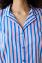 Amelia Shirt Shorts Striped Blue Pajamas Set - 2