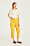 Satin Detailed Double Leg Trousers with Waist - 3