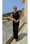 Black Crew Neck Sleeveless Openwork Maxi Length Summer Dress